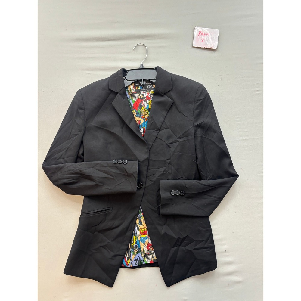 Fun Suits DC Comics Originals Black Blazer Wonder Woman Harley Quinn Lining Sz 2